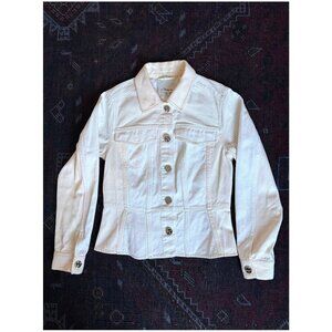 3.1 Phillip Lim Denim Jacket w/ Silver Buttons | White & Ivory | Size 4